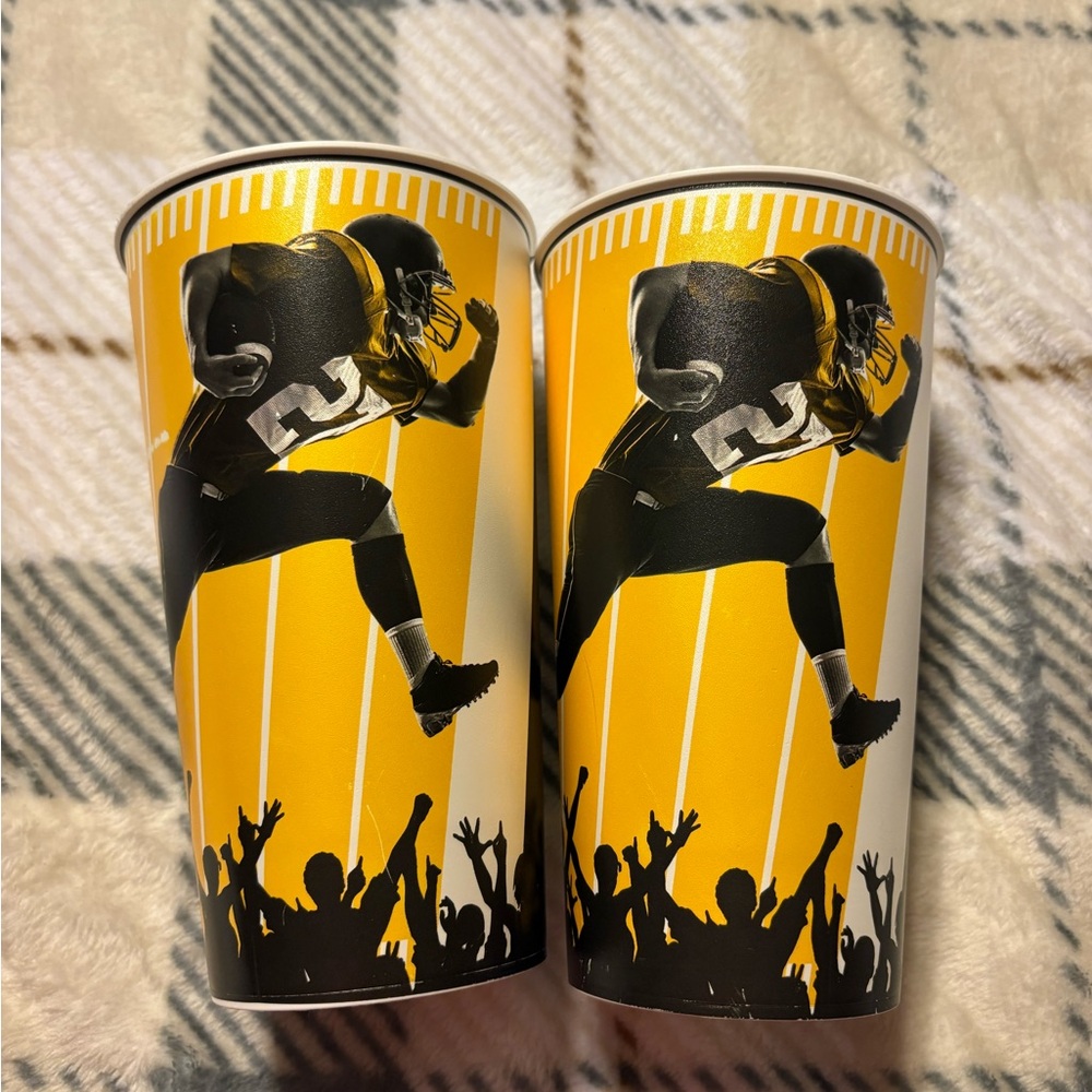 Yellow Football Themed Cups